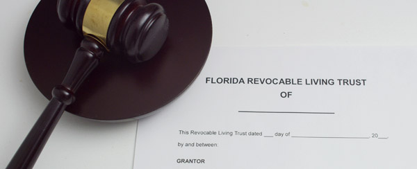 Florida Revocable Living Trust next to a judges gavel symbolizing trust litigation